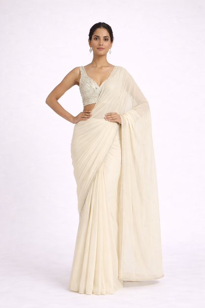 THE MAYA V-NECK MIRROR SAREE